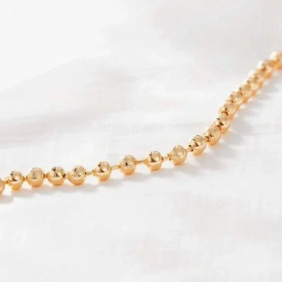 Gold Ankle Bracelet - Beaded Chain Anklet Waterproof - Picture 3 of 5